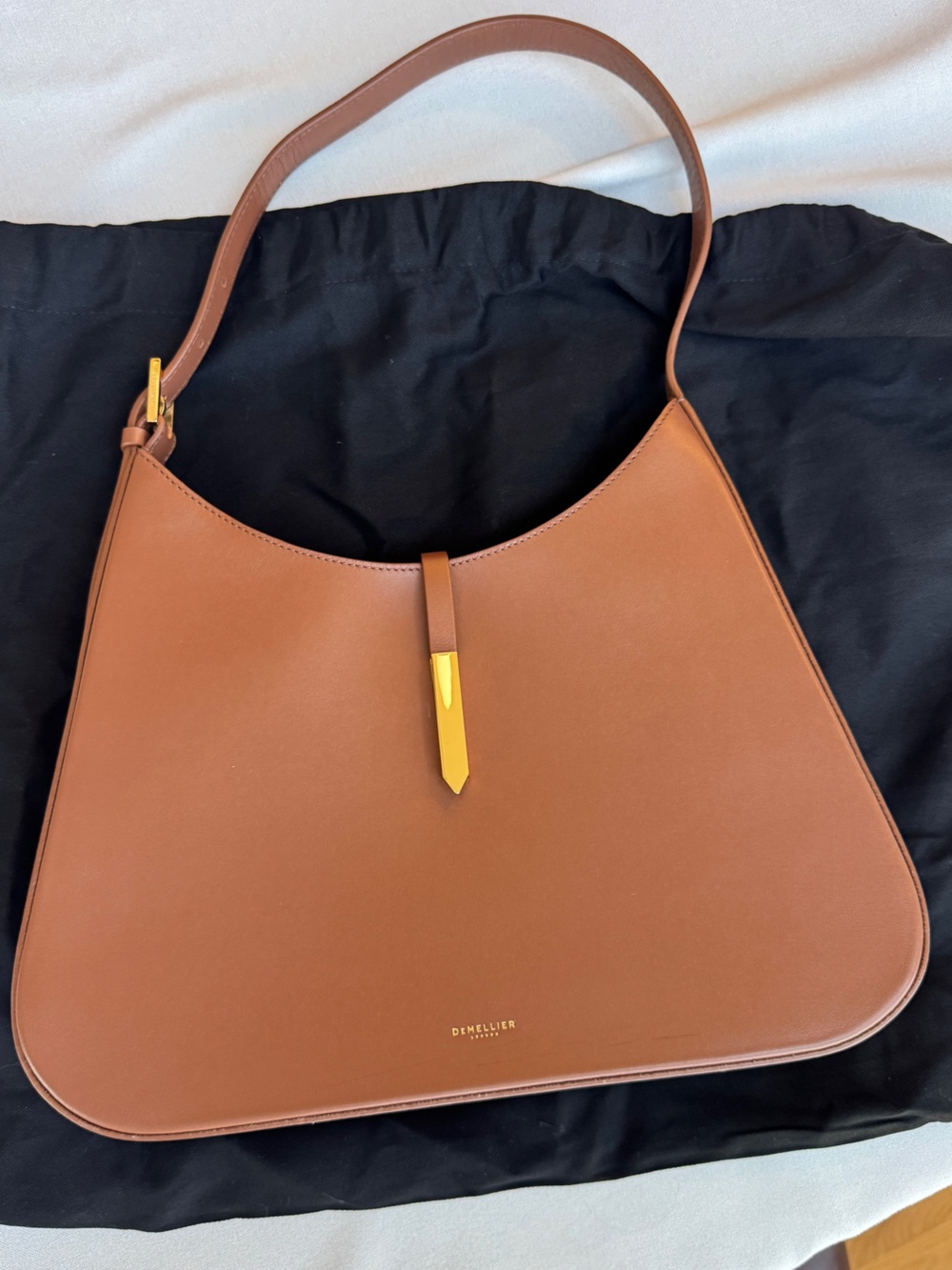 Demellier Large Tokyo Bag in Smooth Brown Leather. Excellent Condition